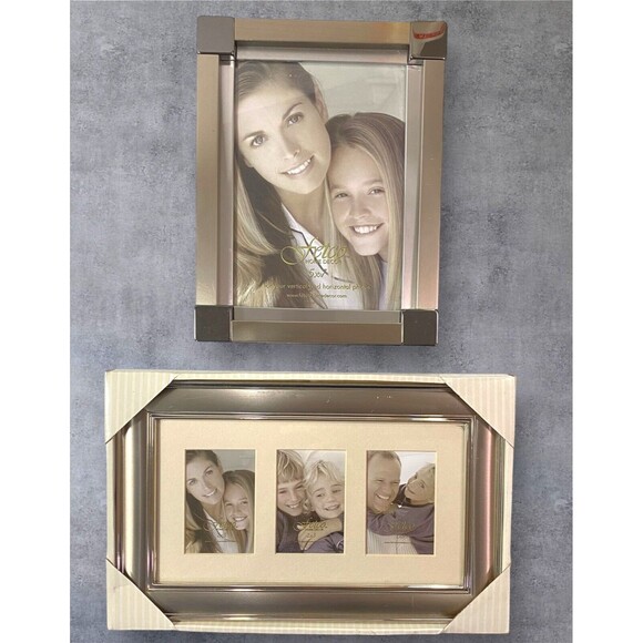 Fetco Home Decor Pewter Picture Frame Set Of 2 Holds (1) 5 X 7 & (3) 2 X 3 Photo - Picture 1 of 16